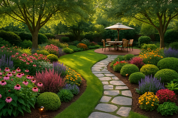 landscaped backyard