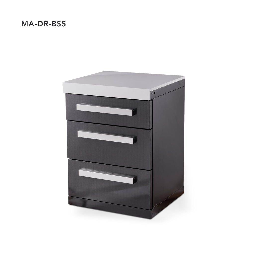 Mont Alpi Outdoor Rated Triple Drawer Cabinet Module - Black Stainless Steel - MADRW-BSS