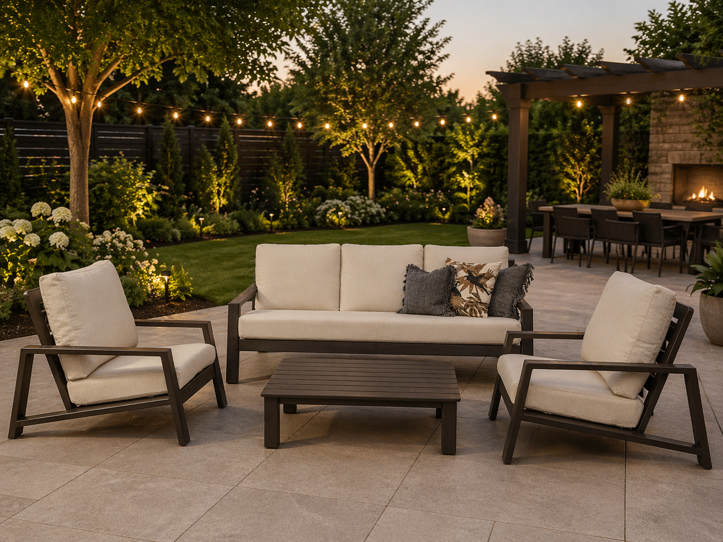 Venetia 4 Piece Sofa Set - Olefin