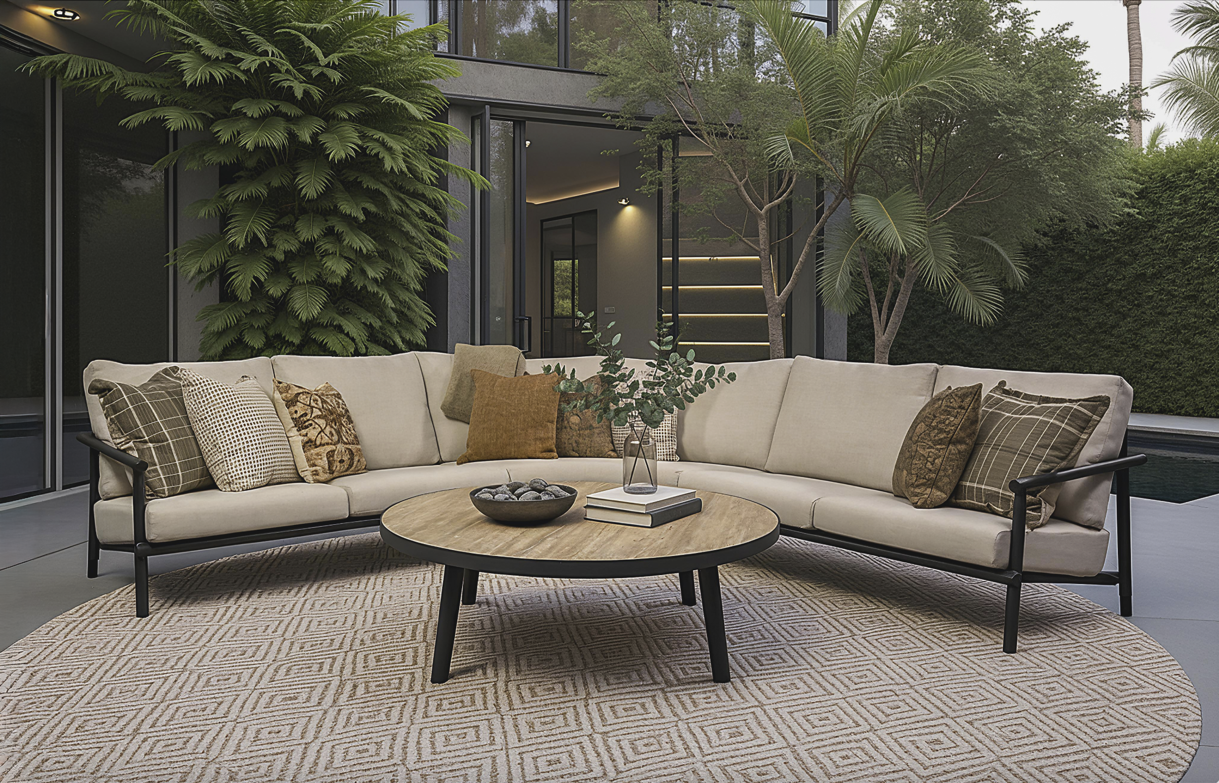 Elegant 4 Piece Sectional - Sunbrella