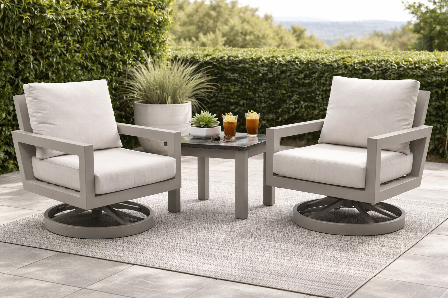 Larkspur 3 Piece Bistro Swivel Set