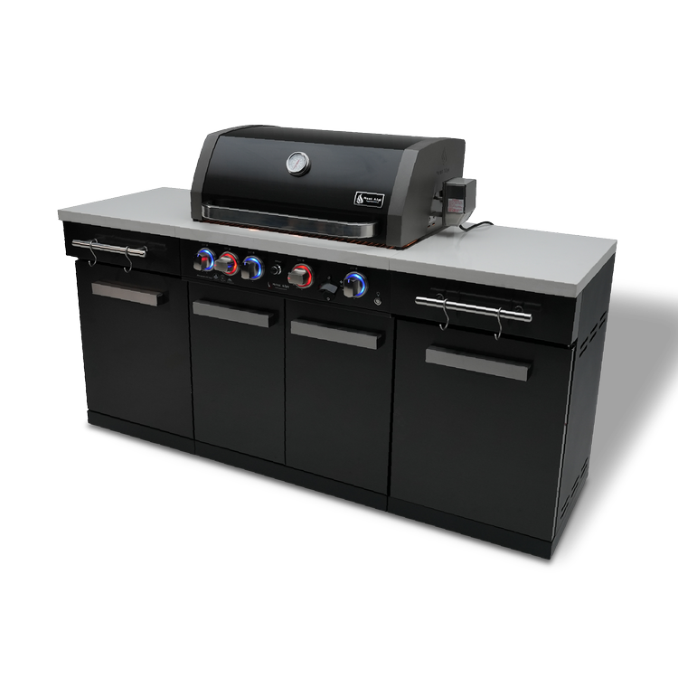 Mont Alpi Compact Series 6 Ft Propane Outdoor Kitchen Island in Black Stainless Steel - MA-957