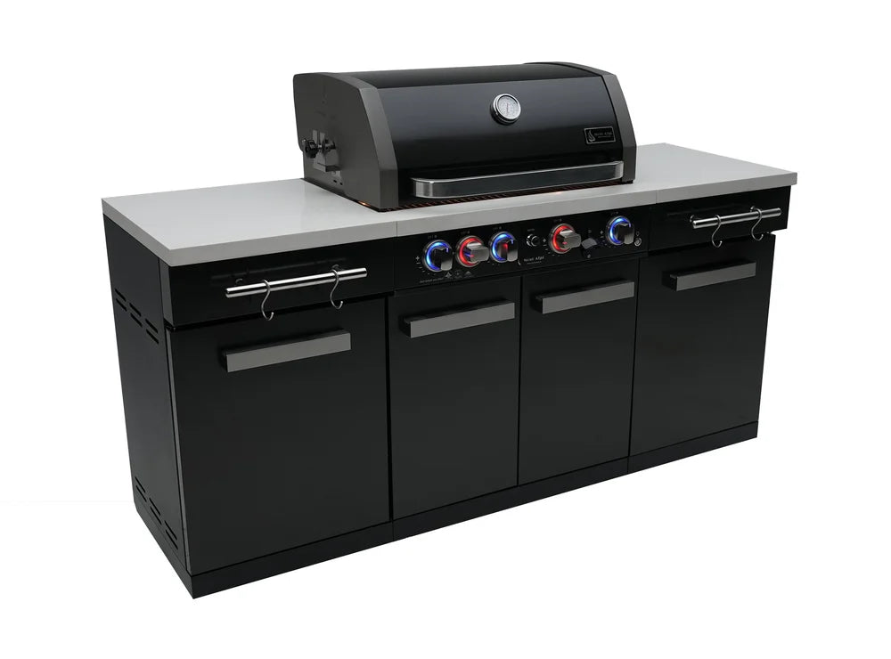Mont Alpi Compact Series 6 Ft Propane Outdoor Kitchen Island in Black Stainless Steel - MA-957