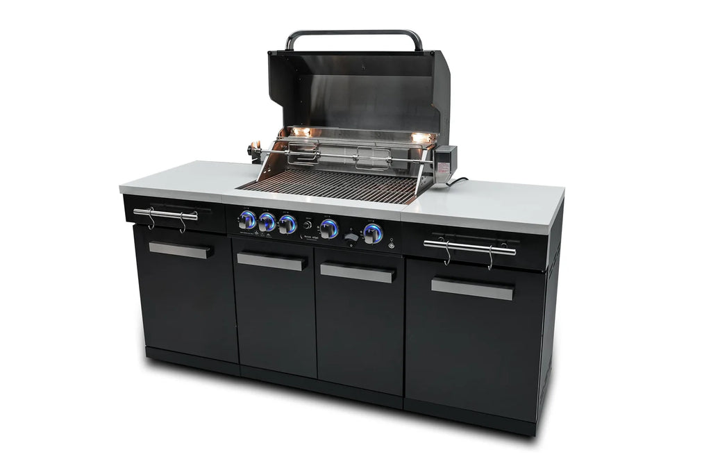 Mont Alpi Compact Series 6 Ft Propane Outdoor Kitchen Island in Black Stainless Steel - MA-957