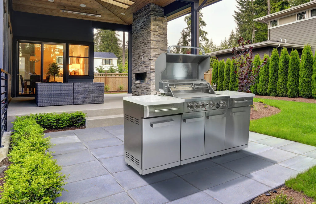 Mont Alpi Compact Series 6 Ft Propane Outdoor Kitchen Island in Stainless Steel - MA-957RS