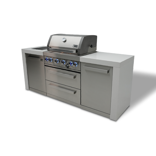 Mont Alpi Deluxe Series 7 Ft Propane Outdoor Kitchen Island w/ Side Burner