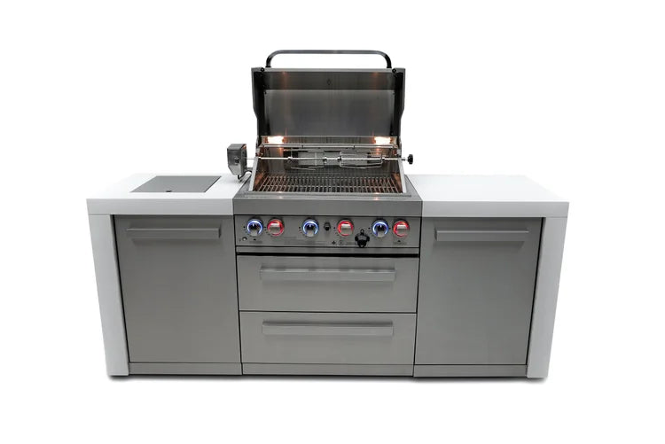 Mont Alpi Deluxe Series 7 Ft Propane Outdoor Kitchen Island w/ Side Burner