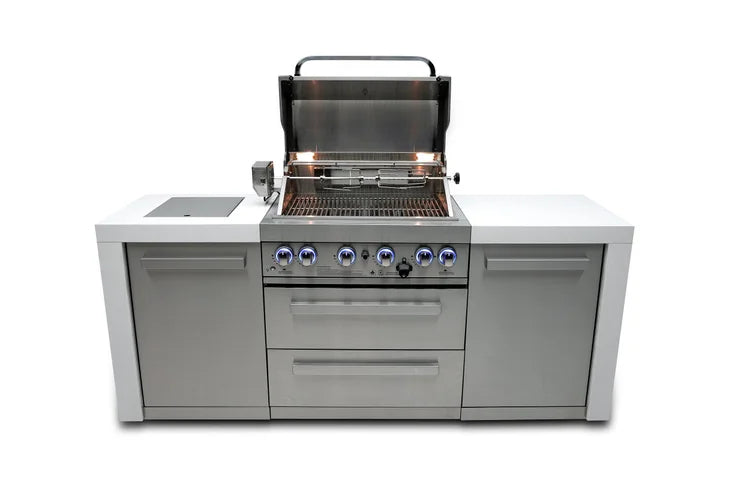 Mont Alpi Deluxe Series 7 Ft Propane Outdoor Kitchen Island w/ Side Burner