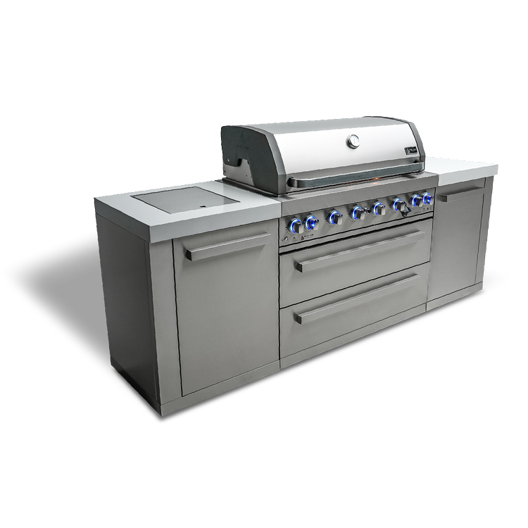 Mont Alpi Original Series 8 Ft Propane Outdoor Kitchen Island w/ Side Burner- MAi805