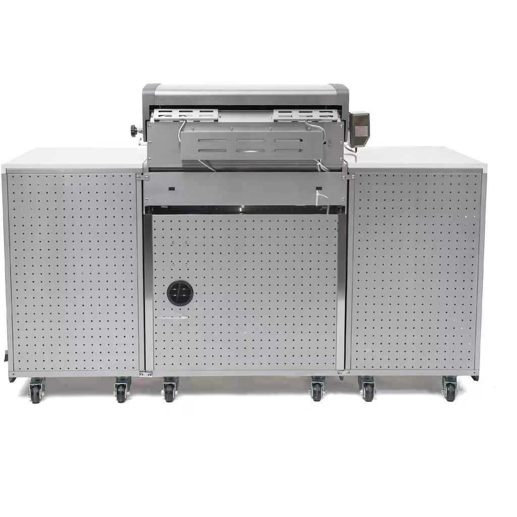 Mont Alpi Compact Series 6 Ft Propane Outdoor Kitchen Island w/ Fridge in Stainless Steel- MA-957FCRS
