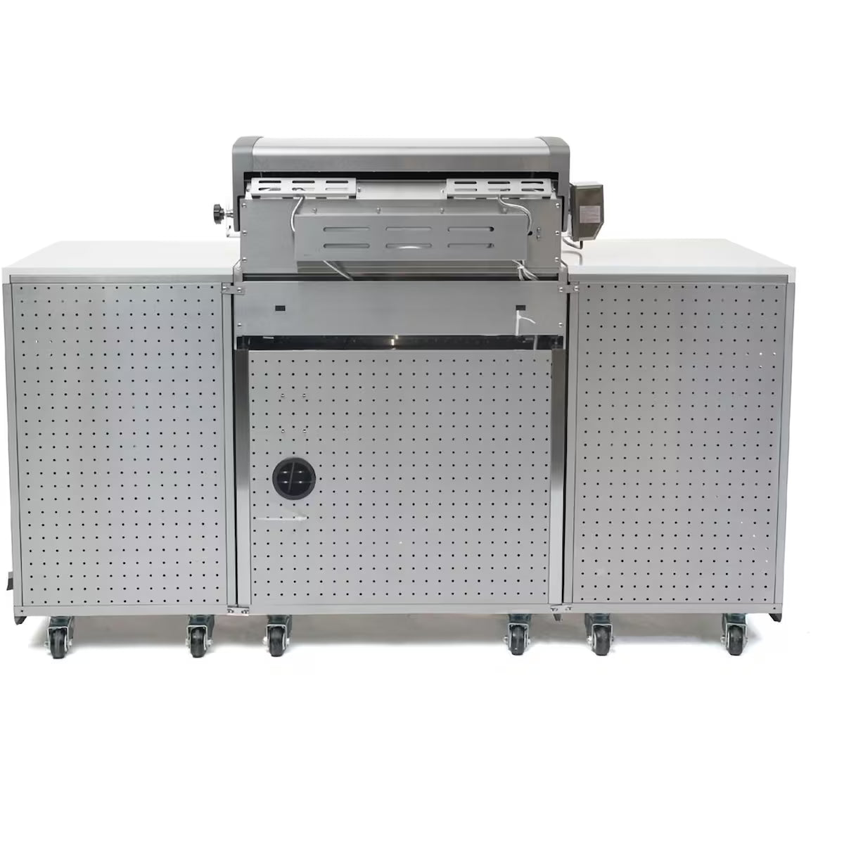Mont Alpi Compact Series 6 Ft Propane Outdoor Kitchen Island w/ Fridge in Stainless Steel- MA-957FCRS